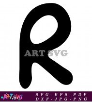 Black and White Alphabet Letter R SVG 2