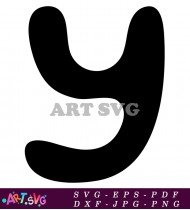 Black and White Alphabet Letter Y SVG 3