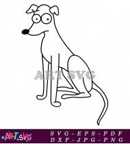 Funny Cartoon Dog With Large Eyes SVG