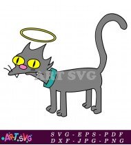 Cartoon Cat With Halo Sitting On Floor SVG 1