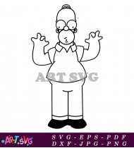 Homer Simpson Classic Cartoon Character T-Shirt Design SVG