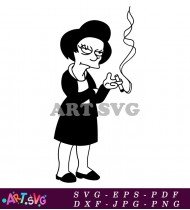 Marge Simpson Cartoon Character Black And White SVG 2