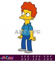 Milhouse Van Houten Cartoon Character Red Hair SVG