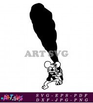 Scratchy Cartoon Character Black And White SVG