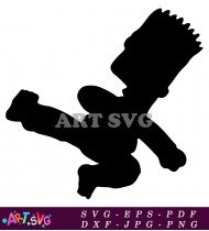 Cartoon Bart Silhouette Yellow Background SVG 1