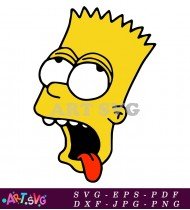 Bart Simpson Cartoon Tongue Out SVG