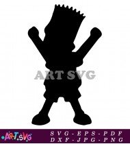 Bart Simpson Silhouette Yellow Hair SVG