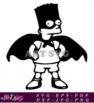 Bart Simpson Silhouette Cartoon Character Superhero Art SVG