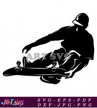 Silhouette Of A Skateboarder On Skateboard SVG