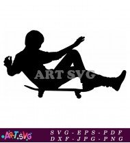 Skateboarder Silhouette Vector Illustration Design SVG