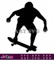 Silhouette of Skater Performing Grinding Trick SVG