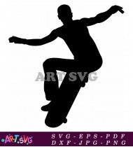 Silhouette of Skater Executing Nosegrind Trick SVG