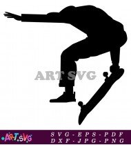 Skateboarder in mid air with a powerful jump SVG