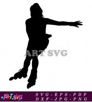 Silhouette Of Skateboarder In Action SVG