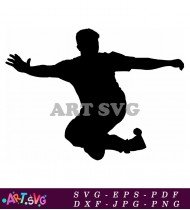 Silhouette Of Skateboarder Doing A Trick SVG 4