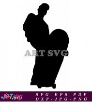 Silhouette of a Skateboarder Doing a Backside Flip SVG