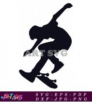 Downloadable Skateboarder Silhouette Graphics Free Vector SVG 1