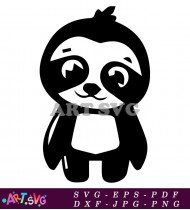 Cute Sloth Cartoon Character Vector Illustration SVG