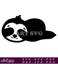 Sloth Illustration Hanging On Branch Clip Art SVG