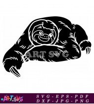 Baby Sloth Holding On Branch Vector SVG 2