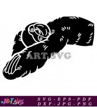 Funny Lazy Sloth Hanging On A Tree Branch SVG