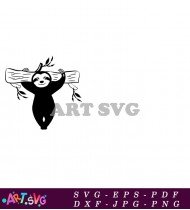 Sloth Hanging Upside Down With A Smile SVG