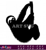 Sloth Animal Black And White Illustration SVG