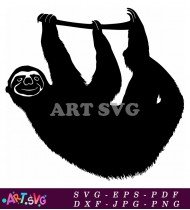 Cute Sloth Hanging From A Branch SVG 2