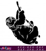 Adorable Cartoon Sloth Illustration Clip Art SVG