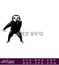 Sloth Hanging From Tree Branch Clip Art SVG