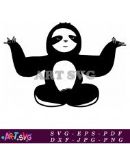 Cute Cartoon Sloth Doing Yoga Illustration SVG