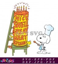 Snoopy Painting A Sign For His Friends SVG