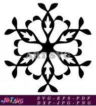 Snowflake Design Pattern With Elegant Simple Black SVG