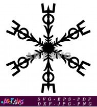 Snowflake With Six Points Detailed Image SVG