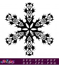 Snow Flake Symbol Design In Simple Black SVG