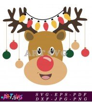 Deer Head With Red Nose SVG