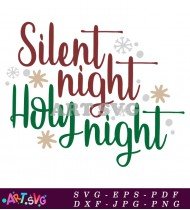 Silent Night Holiday SVG Design Cut File