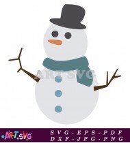 Cute Snowman Christmas Holiday Illustration SVG