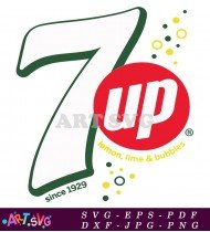 Classic 7 Up Logo With Lemon Lime Bubbles SVG