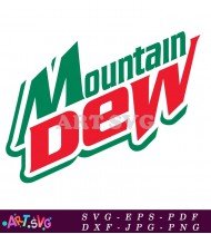 Mountain Dew Logo In Green And Red Colors SVG