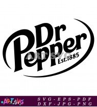 Black Dr Pepper Logo With Established Date SVG