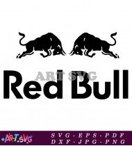 Red Bull Energy Drink Logo Black and White SVG