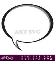 Oval Speech Bubble With Pointed Tail Design SVG