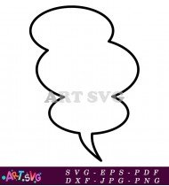 Round Shape With Irregular Lines Speech Bubble SVG