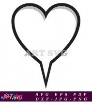 Black And White Heart Shaped Speech Bubble SVG