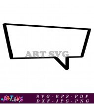 Square Shaped Speech Bubble With Tail In Black SVG