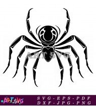 Black Spider Silhouette Icon Vector Free SVG