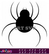 Black Spider Silhouette Clip Art Design SVG 1