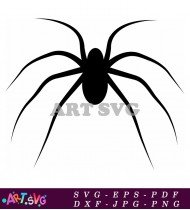 Spider Silhouette With Long Thin Legs SVG