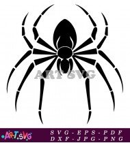 Simple Black And White Spider Design SVG